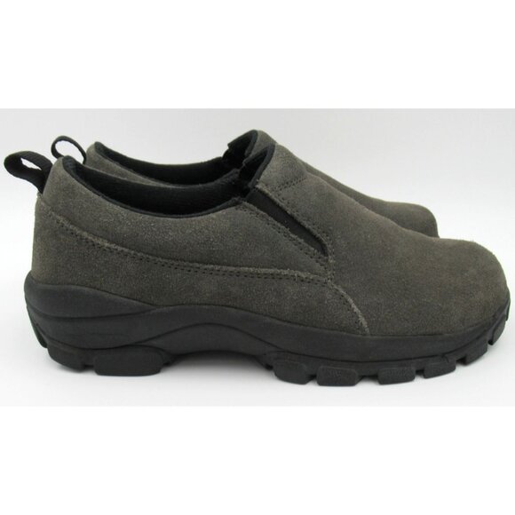 Lands End Gray Suede Leather Slip On Shoes Clog Mule Hiking 86168 Women's Size 7 - Picture 3 of 9